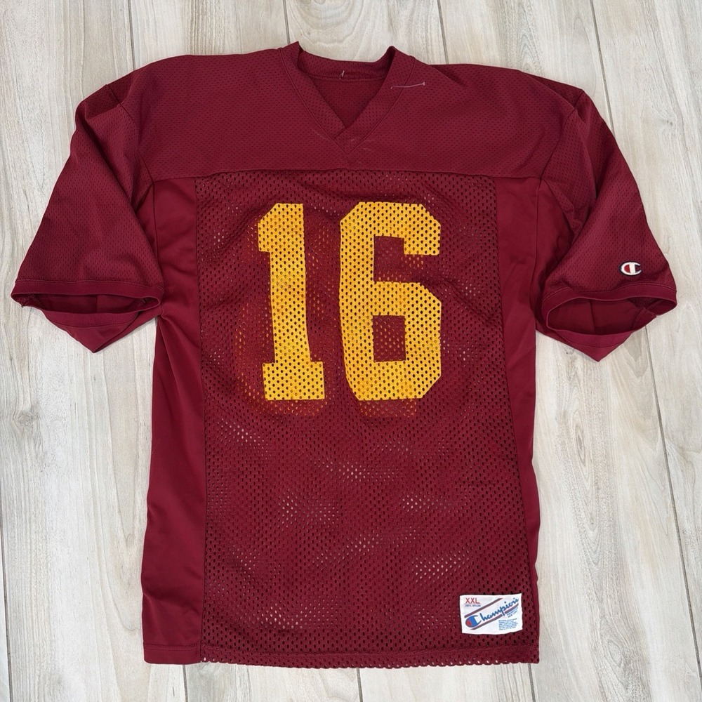 Vintage 80s Champion USC Trojans Mesh Football Jersey 16 Rodney Peete USA